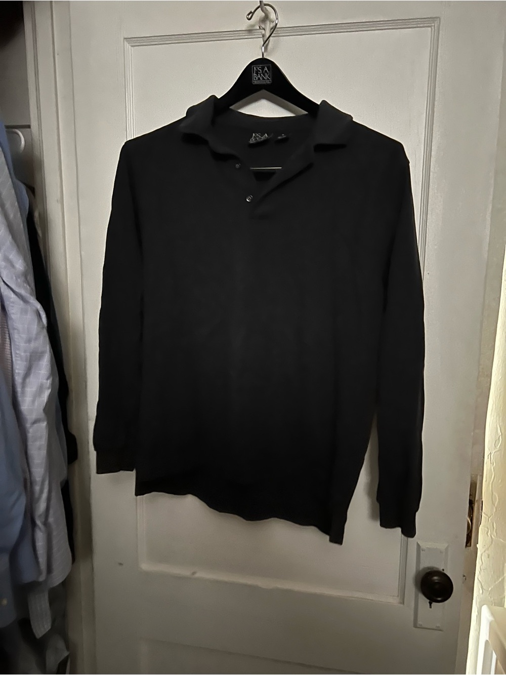 Jos. A. Bank Black Long-Sleeve Polo